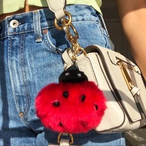 Kate Spade Ladybug Pom Pom Keychain